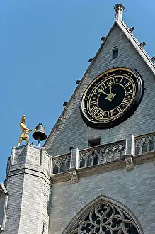 Drucke von Jacquemart, Glockenschläger, Uhrmacher, Jack O'clock in der Kollegiatkirche St. Peter, Sint-Pieterskerk in Löwen, Löwen, Belgien, Europa Leuven Drucke: Jacquemart, Glockenschläger, Uhrmacherjunge.