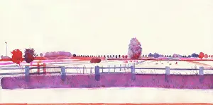 Natural World Landscapes Drucke: Landscape with fields and fence