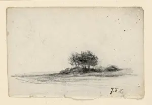 Drucke von Landschaft, Jean-Francois Millet, Französisch, 1814 - 1916, Kohle auf Papier, Frankreich, ca. 1870, Landschaften , Zeichnung , Zeichnung Jean-François Millet Drucke: Landschaft, Jean-Francois Millet