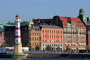 Häfen Drucke: Malmoer Hafen-Leuchtturm, Malmö, Skåne Län, Schweden, Skandinavien, Europa.