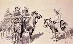 Frederic Remington Drucke: Mexikanische Gendarmen fragen den Weg.