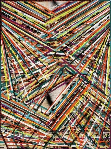 Abstrakte Kunst Drucke: Mehrere Linien kollidieren.