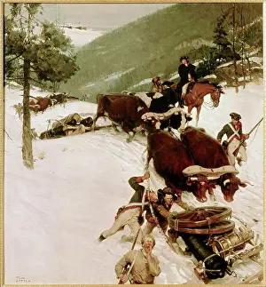 Bildende Kunst Drucke: Der Edle Zug der Artillerie von Tom Lovell, geb. 1909