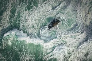 No People Beach Photos Drucke: Pacific Ocean waves from above