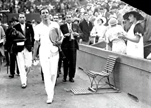 Old School Tennis Players Drucke: Perry Beats Cocket In Singles Of The Davis Cup Finals
