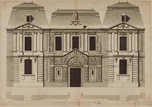 Carnavalet Museum Collection Drucke: Plan and Elevation of the Facade of the Carnavalet Hotel