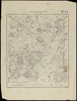 Drucke von Plan der Schlacht bei Sadowa, Königgrätz, Battle of, Sadová, Tschechische Republik, 1866, Österreichisch-Preußischer Krieg, 1866, Sadová Tschechische Republik , Karten Karte Drucke: Plan der Schlacht bei Sadowa