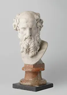 Platon Drucke: Platon. Büste von Platon, geht nach rechts, mit vollem Bart und kahlen Kopf.
