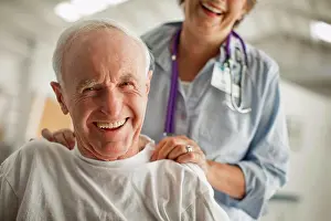 Middle Aged Man Photo Drucke: Portrait of a smiling elderly man