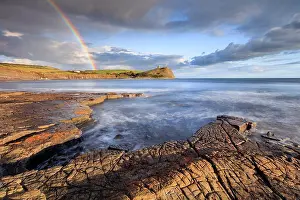 Jurassic Coast England Drucke: Rainbow over Kimmeridge Bay