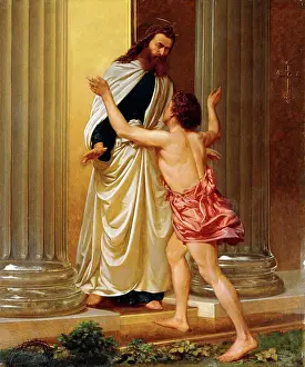 Prodigal Son Art Drucke: The Return. William Cave Thomas (born 1820). Oil on canvas. 97.8 x 82.5cm