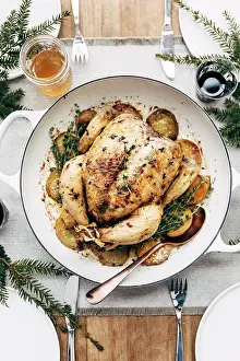 Roasted Chicken Drucke: Roasted chicken on a table