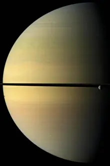 Bilder Datiert 31. August 2012: Saturn und Rhea
