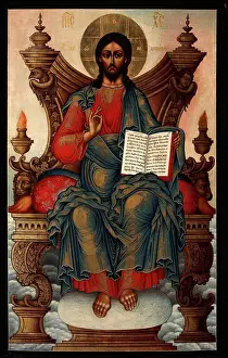Jesus Christ Iconography Drucke: The Saviour Enthroned by Soplyakov
