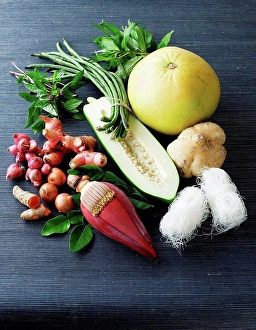 Vibrant Vegetable Display Drucke: Selection of Asian vegetables