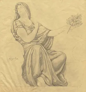 Drucke von Skizze, 1912. Kenyon Cox (amerikanisch, 1856-1919). Graphit; Cleveland Drucke: Skizze, 1912. Kenyon Cox (amerikanisch, 1856-1919). Graphit;