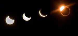 Total Lunar Eclipse Drucke: The Solar Eclipse in four stages 2017