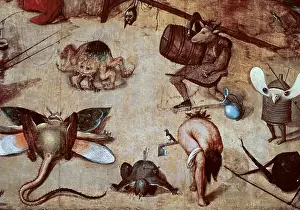 Drucke von Versuchung des heiligen Antonius - Detail um 1490 Hieronymus Bosch (ca. 1450-1516 Niederländisch) Tempera/Wandtafel Nationalmuseum Antiga, Lissabon, Portugal Hieronymus Bosch Drucke: Versuchung des heiligen Antonius - Detail c