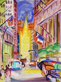 Trinity Church, 2000, Richard H. Fox (geb.1960/Amerikaner), Wasserfarbe auf Papier