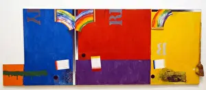 Drucke von Unbetitelt, 1964/65 von Jasper Johns (geb. 1930). Amerikanischer zeitgenössischer Künstler, der hauptsächlich in Malerei und Druckgrafik arbeitet. Ölbürste und Lineale auf Leinwand Jasper Johns Drucke: Ohne Titel, 1964/65 von Jasper Johns (b)