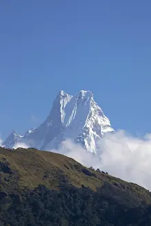 Himalayas Landscape Photography Drucke: View of Fishtail mountain Machhapuchhare