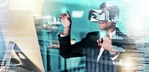 VR, Unternehmer und Webentwickler in der Cybersphäre.