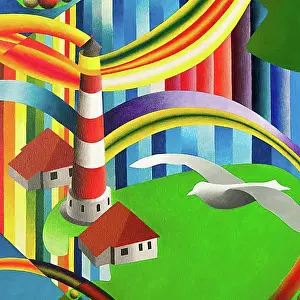 Gerhard Kraus Artist Germany Drucke: Westerheversand Lighthouse, St