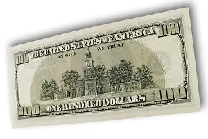 USA Currency Drucke: 100 dollar bill, back side