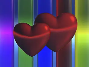 Colorful Heart Symbol Drucke: 2 hearts