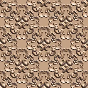 Patterned Decorative Item Drucke: 3D effect seamless background, wallpaper decoration pattern