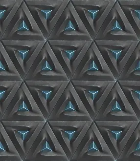 Abstract Design Wallpaper Drucke: This 3D geometric pattern features an abstract design