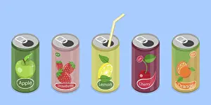 Eco Friendly Waste Separation Drucke: 3D Isometric Flat Set of Soda Drinks