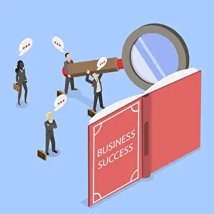 Teamwork Illustration Drucke: 3D Isometric Flat Vector Illustration of Teamwork and Guidance