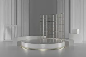 Minimalistic 3D Rendering Drucke: 3d render, abstract geometric background