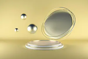 Digital Computer Graphic Drucke: 3d render, abstract geometric background