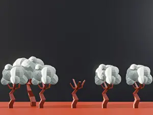 Climate Change Illustration Drucke: 3d render of ecology problem. Global warning conceptual image