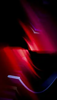 Abstract Art Background Drucke: This 3D render features hypnotic swirls of red and violet