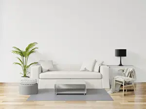 Digitale Kunst Illustration Drucke: 3D-Rendering, 3D-Illustration, Mock-up-Poster mit vintage-pastell-Hipster-Minimalismus-Wohnzimmer-Innenhintergrund