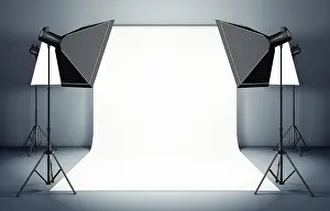 Deserted Studio Photo Drucke: 3D rendering of a background