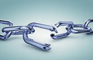Deserted Scene Drucke: 3D rendering of a broken chain
