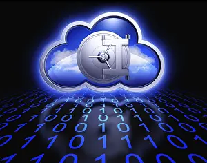 Cloud Computing Concept Drucke: 3D rendering of an cloud computing concept