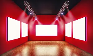 Modern Architectural Style Illustration Drucke: 3D rendering of a exhibition background