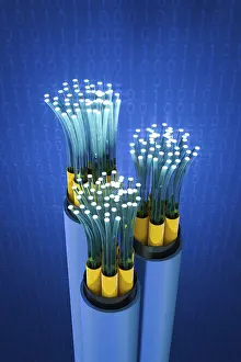 Fiber Optic Cable Drucke: 3d rendering of a fiber optic cable