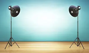 Vintage Studio Photography Drucke: 3d rendering of a retro styled background
