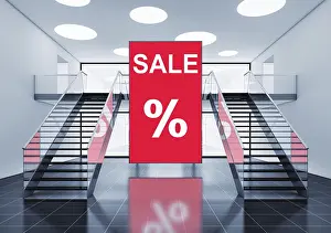 Advertising Poster Design Drucke: 3D rendering of a sale concept