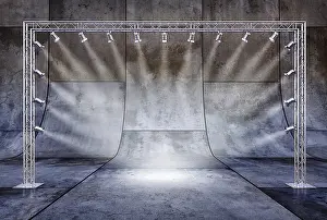 Deserted Studio Shot Drucke: 3D rendering of a studio background