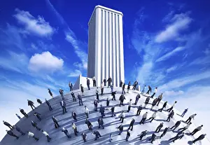 Urban Environment Image Drucke: 3D rendering of an teamwork concept