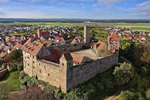Drone Photography Germany Drucke: Abenberg Castle, Abenberg High Castle