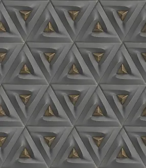 Contemporary Interior Decoration Drucke: This abstract 3D geometric pattern features intricate triangular designs