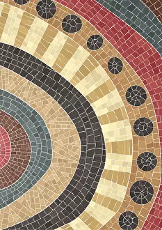Drucke von Abstrakte Kunst grafischer Mosaik-Hintergrund, Vektor-Illustration Geometrische Formen Drucke: Abstrakte Kunst Grafik Mosaik Hintergrund